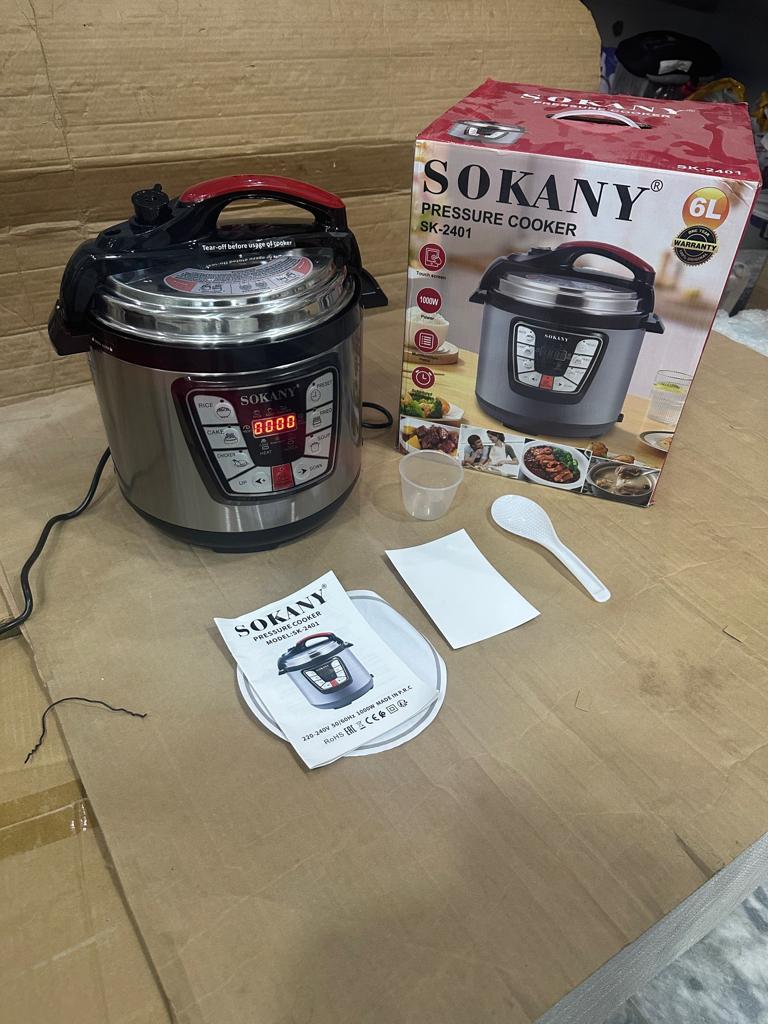sokany  Pressure Cooker Stainless Steel Multi 6L Capacity - Luxury Choice