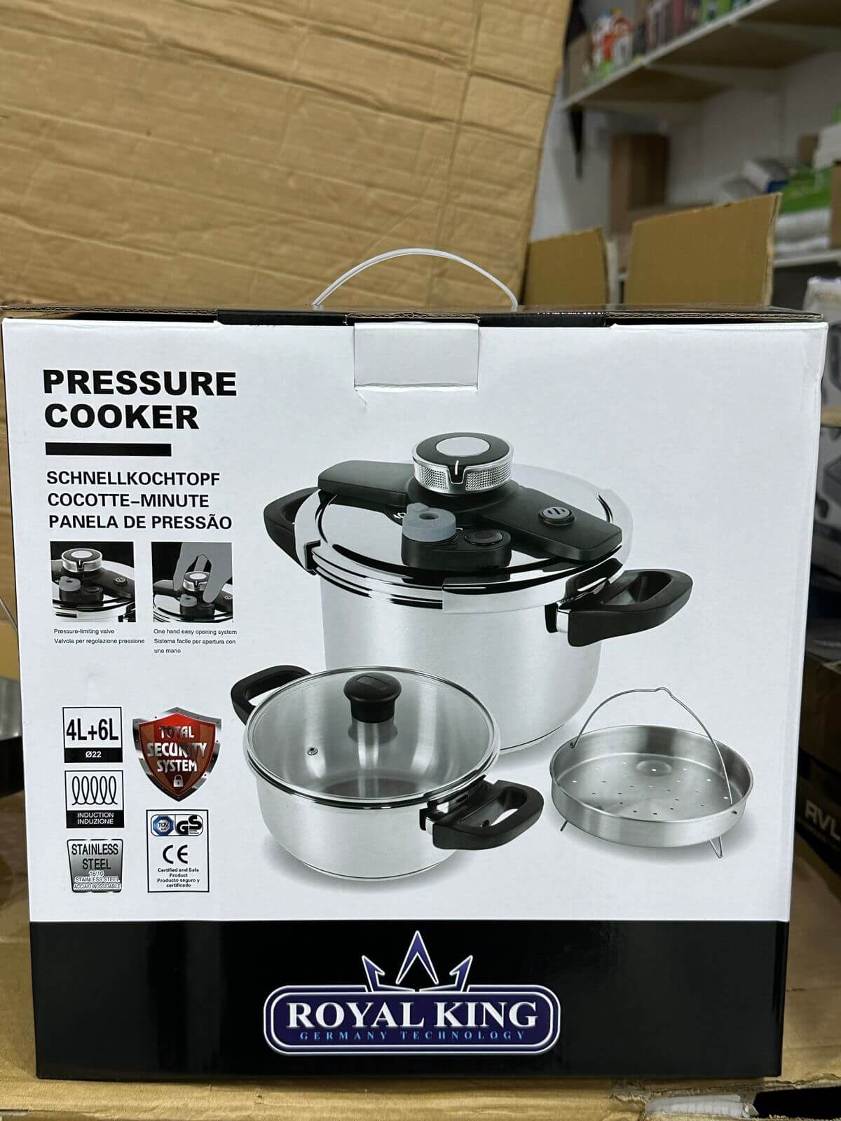 GERMANY Lot 3 in 1 ROYAL KING Pressure Cooker Top Quality - Luxury Choice