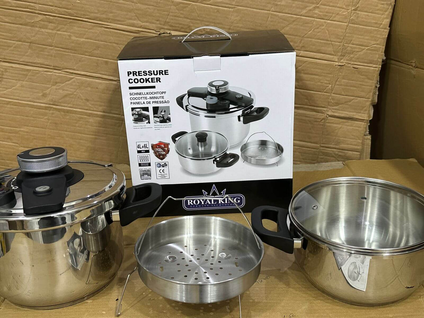 GERMANY Lot 3 in 1 ROYAL KING Pressure Cooker Top Quality - Luxury Choice