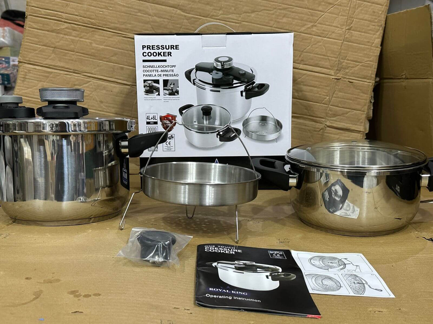 GERMANY Lot 3 in 1 ROYAL KING Pressure Cooker Top Quality - Luxury Choice